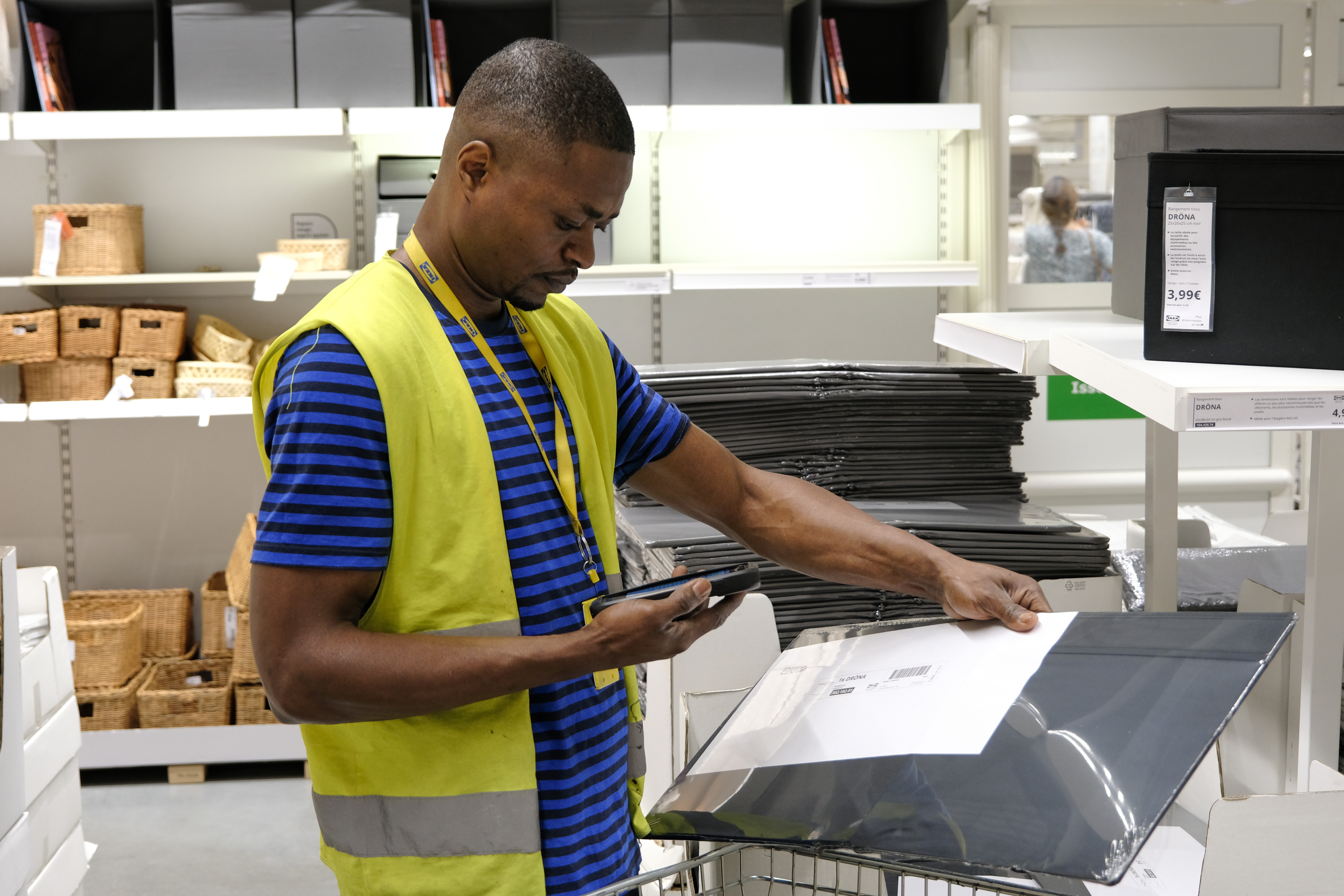 Dady, a Congolese refugee who fled his country due to armed conflict, is now an order picker at Ikea in Reims, France. 